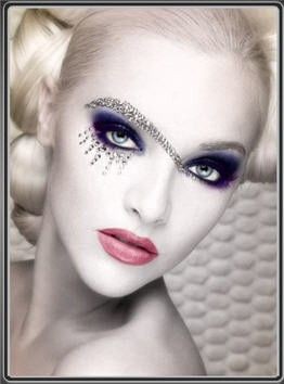Fairy makeup - purple eyeshadow, lots of black eye...