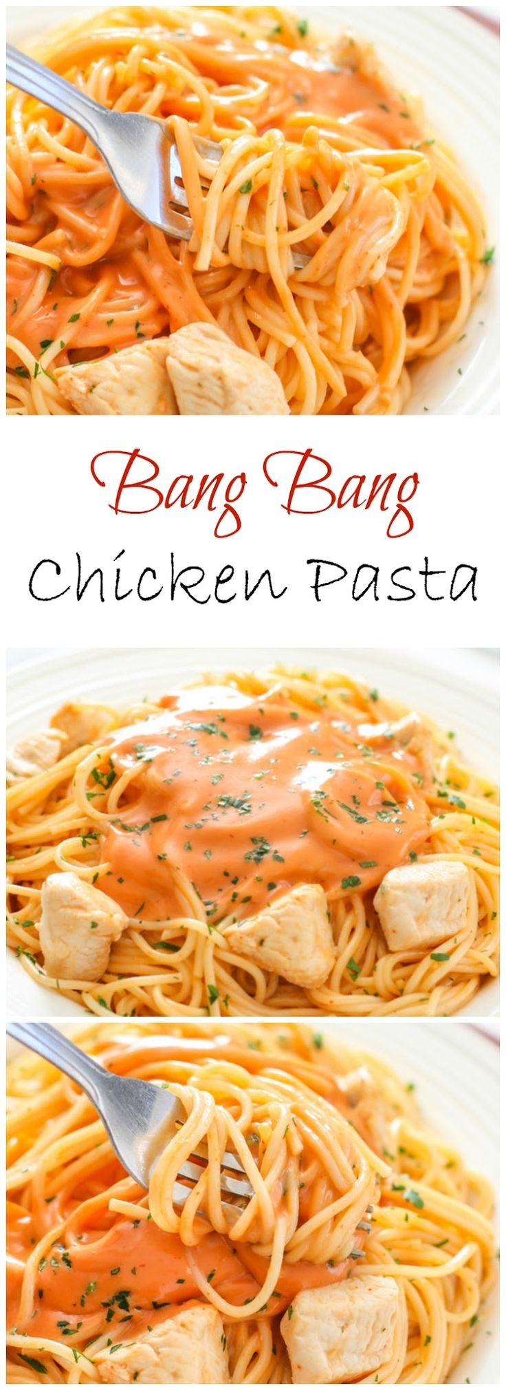 This chicken pasta is tossed in an addicting orang...