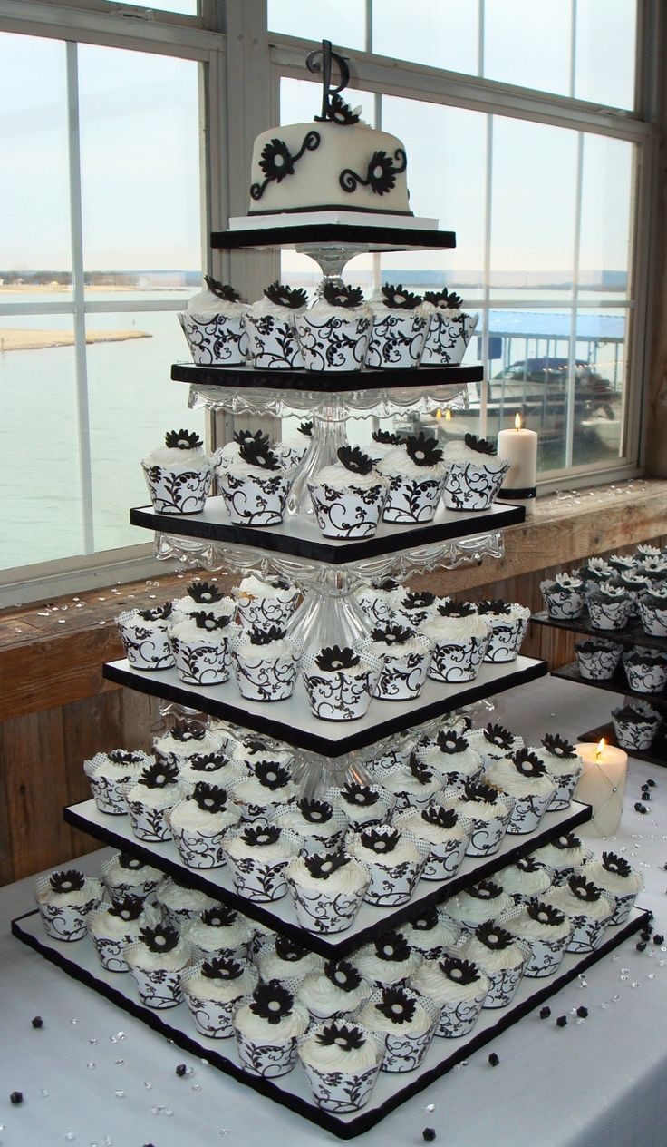 cupcake Wedding Cakes | Black and White Wedding Th...