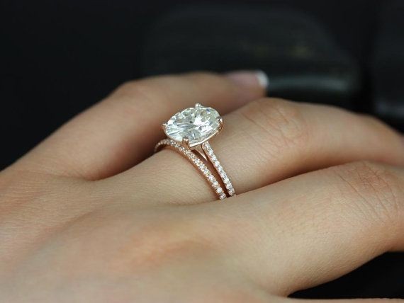 14kt gold oval solitaire engagement ring & mac...