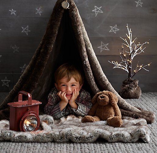indoor camp out with luxe faux fur. #rhbabyandchil...