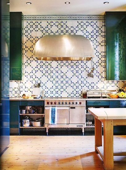 This bold kitchen makes a statement with just the...