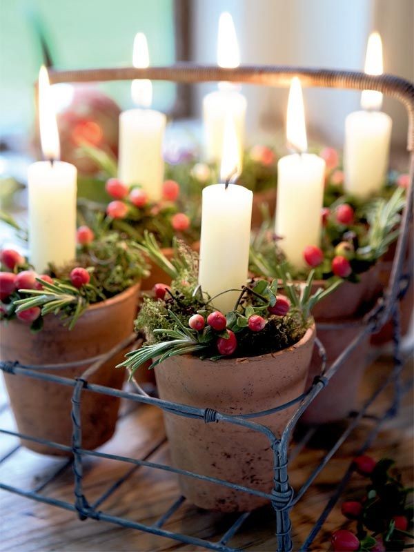 Love this. Canning Basket & Candles with Pine...