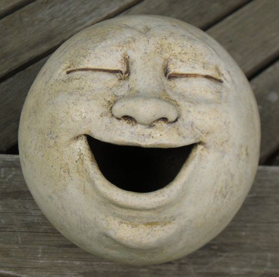 laughing garden sculpture, clay