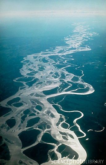 Aerial photograph of the Yukon river in Alaska,USA