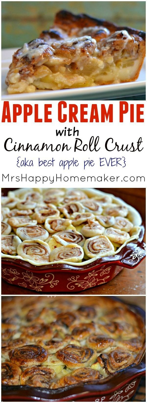 Apple Cream Pie with Cinnamon Roll Crust - aka, th...