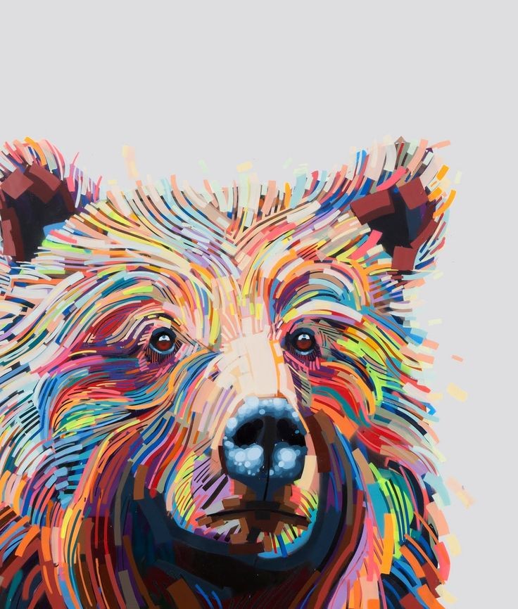 Colorful bear. What a beautiful piece of art. Love...