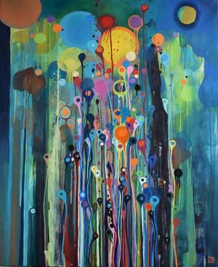 "After Rain," original abstract painting by artist...