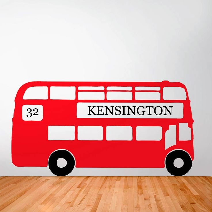 personalised retro london bus wall sticker by oakd...