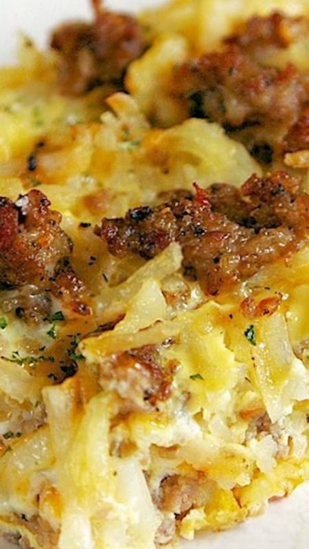 Sausage Hash Brown Breakfast Casserole ~ It can be...