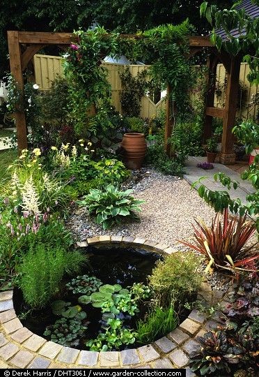 Backyard casual patio. Why not add a pond?  And th...