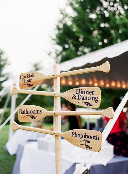 Paddle wedding sign! Love this idea for a nautical...