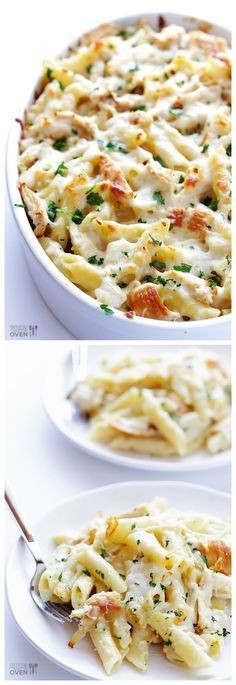 Chicken Alfredo Baked Ziti! Quick and Easy Dinner...