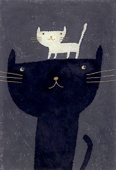 Untitled (2 cats) by Japanese artist & illustr...