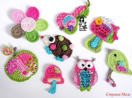 cute crochet appliques - what a great way to dress...