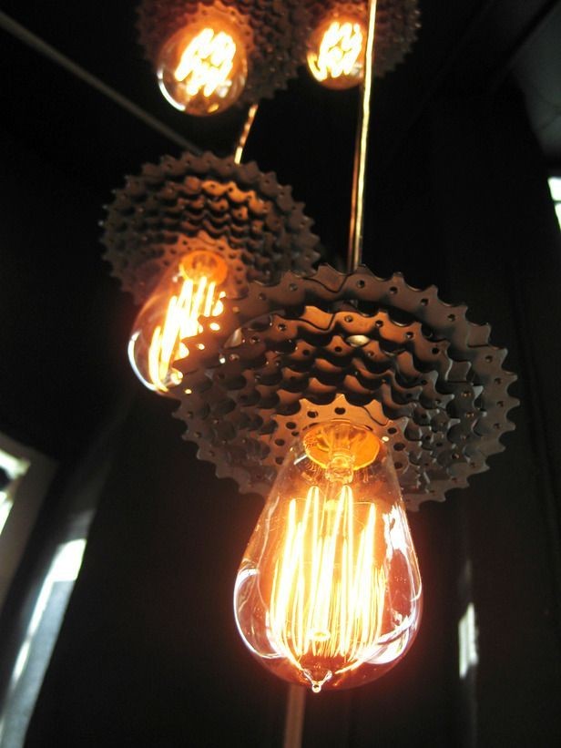 Industrial Chic Repurposed bicycle gear sets are t...