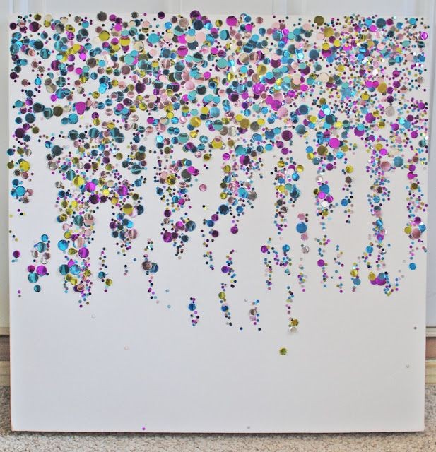 Confetti wall art! So cool! Instead, with the girl...