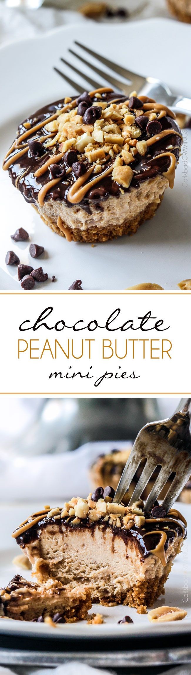 Mini Chocolate Peanut Butter Pies are easy, make a...