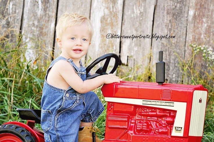 toddler tractor photography