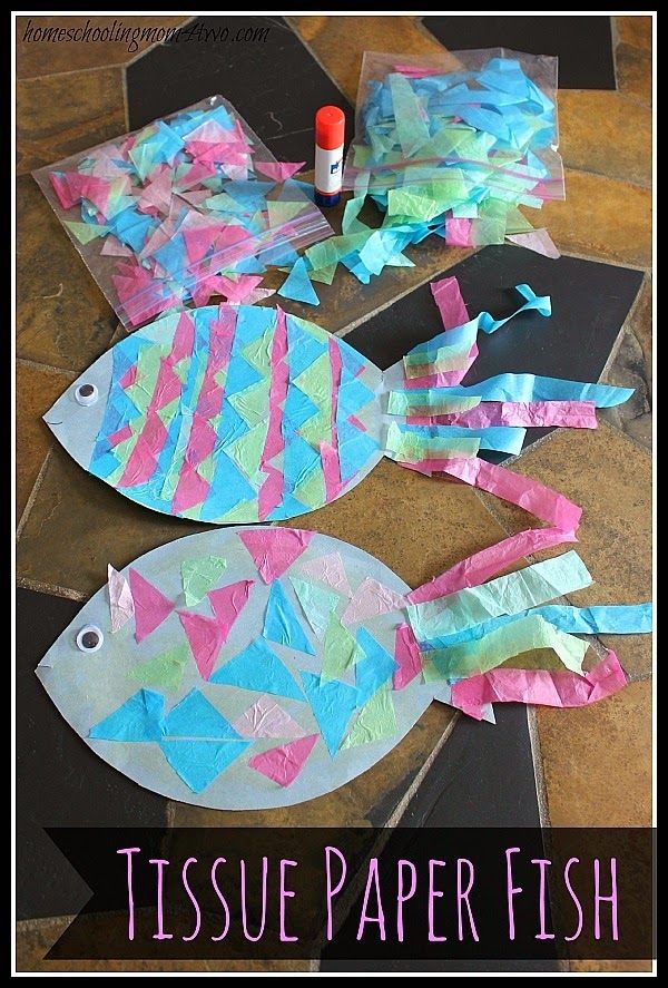 Tissue Paper Fish Craft for Kids and Preschoolers...