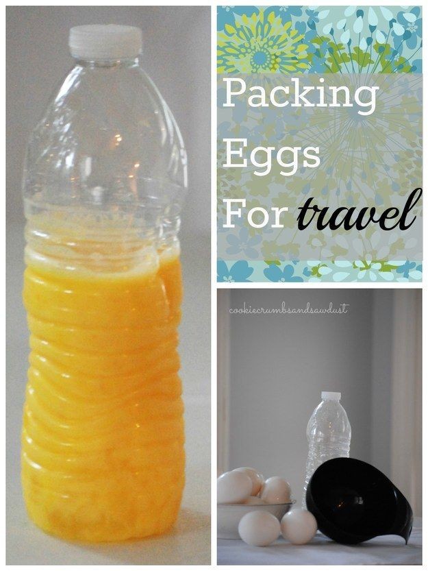 A 16 oz. water bottle will hold 8-9 large eggs. Pr...