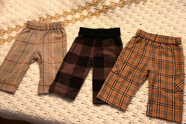 Baby boy pants from flannel shirt sleeves, this si...