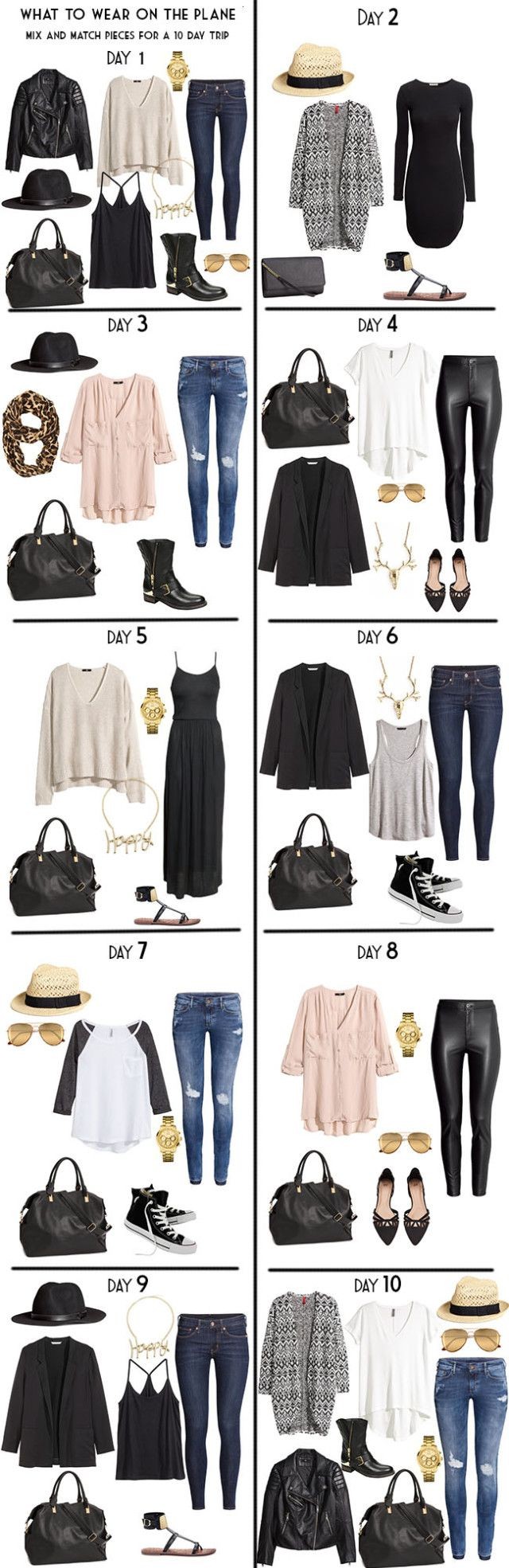 10 Day Packing List 20 pieces in a carry-on for Da...