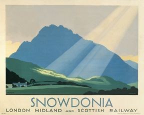 Snowdonia Wales Welsh Railway Art Travel Poster Pr...