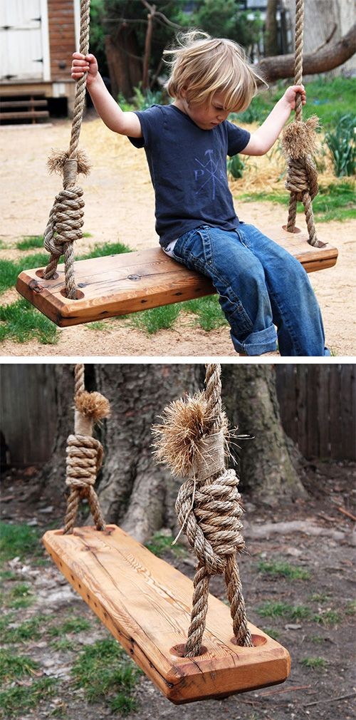 You are never too old for a rustic tree swing!