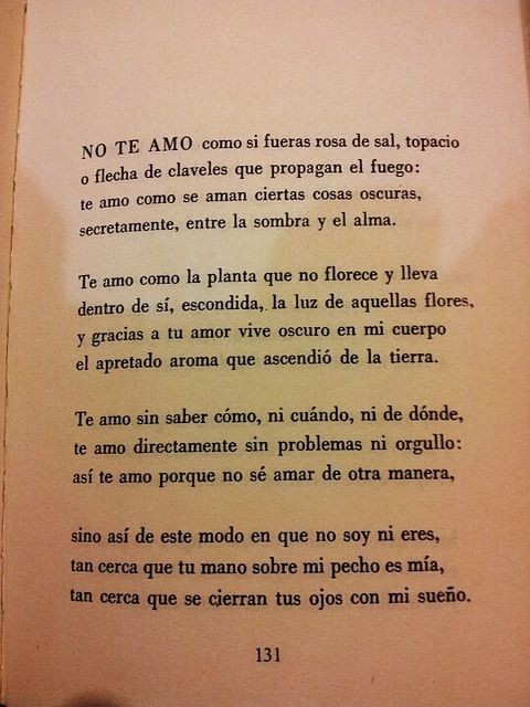 Soneto XVII. Cien sonetos de amor. Pablo Neruda. b...