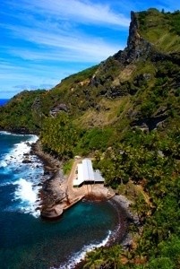 Bounty Bay on Pitcairn Island, where 48 people fro...