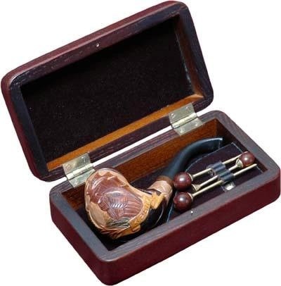 Hand Carved Smoking Pipe in Gift Box. Wood Tobacco...