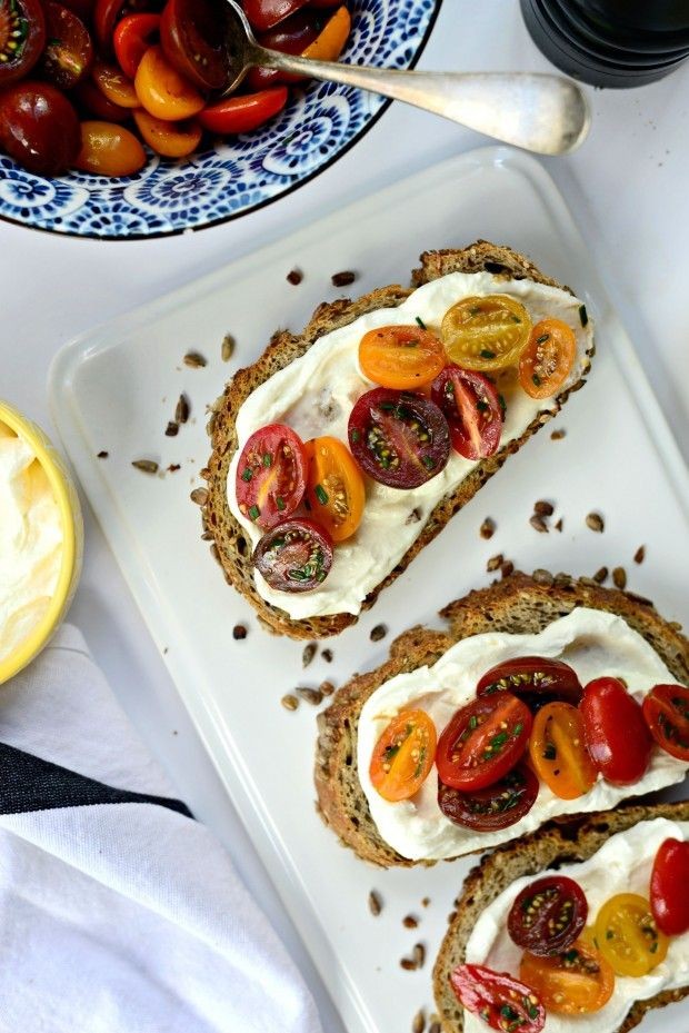 Whipped Feta + Marinated Tomato Toasts l SimplyScr...
