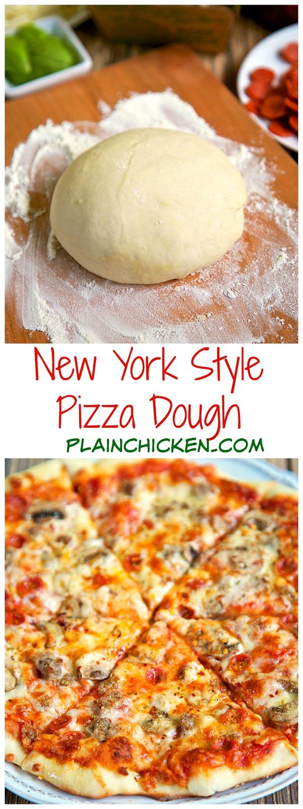 New York Style Pizza Dough Recipe - only 4 ingredi...