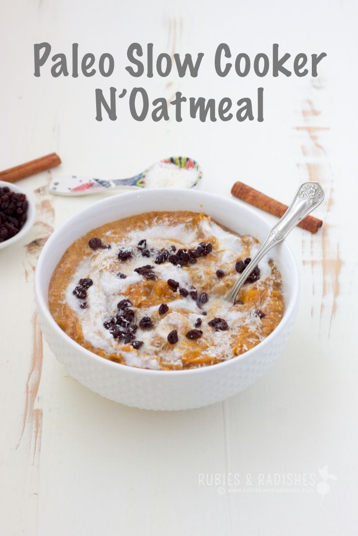 This Paleo Slow Cooker N'Oatmeal is healthy and nu...