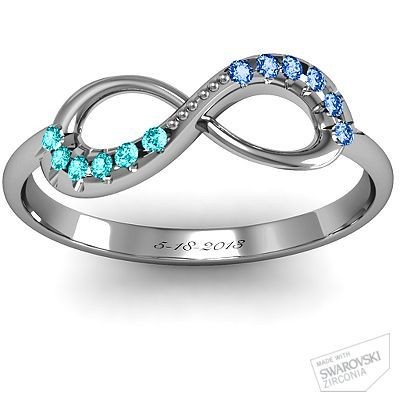Infinity Accent Ring - bride and groom birthstones...