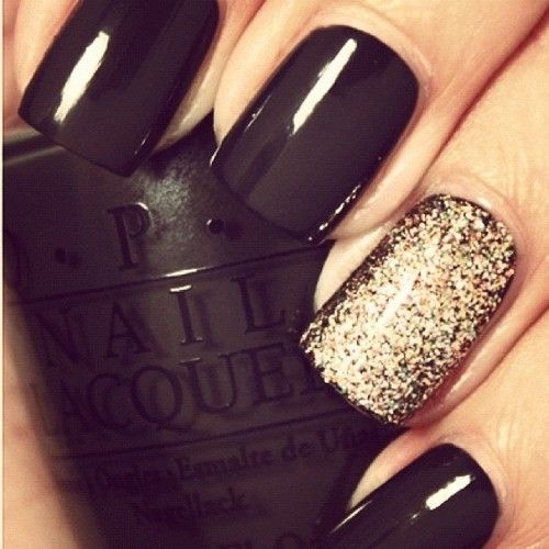 Gold glitter & black. I'm gonna try this, but...