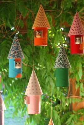 Birdhouses/Fairy houses - cute craft for kids - pa...