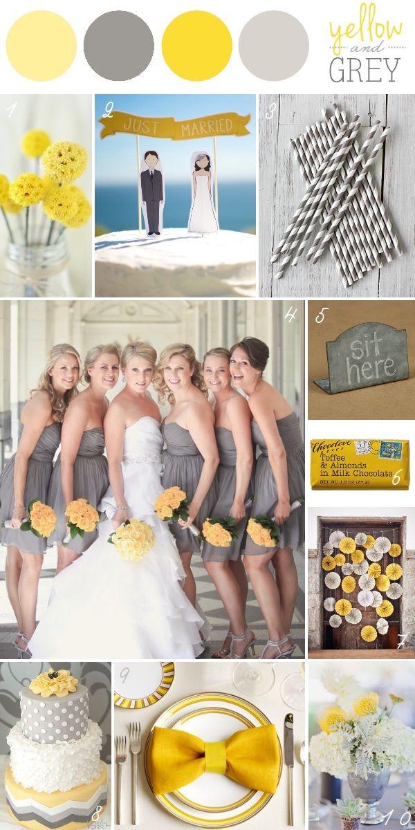wedding bouquets with pops of color | Yellow + Gre...