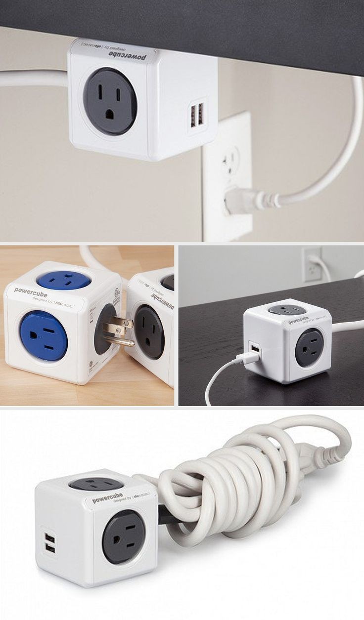 This modern power socket includes two USB ports as...