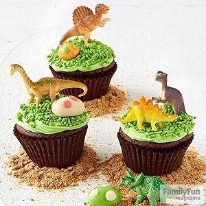 Dino Bites: The plastic dinosaurs on these cupcake...