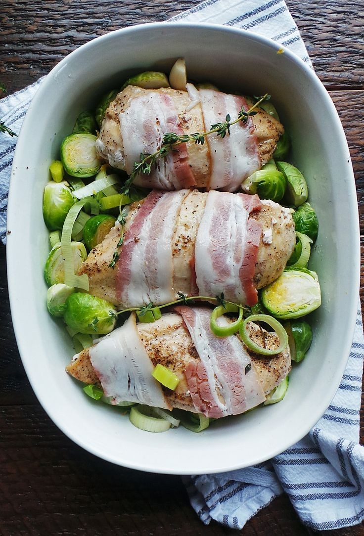 Roast Bacon Chicken & Brussels Sprouts (I'm ad...