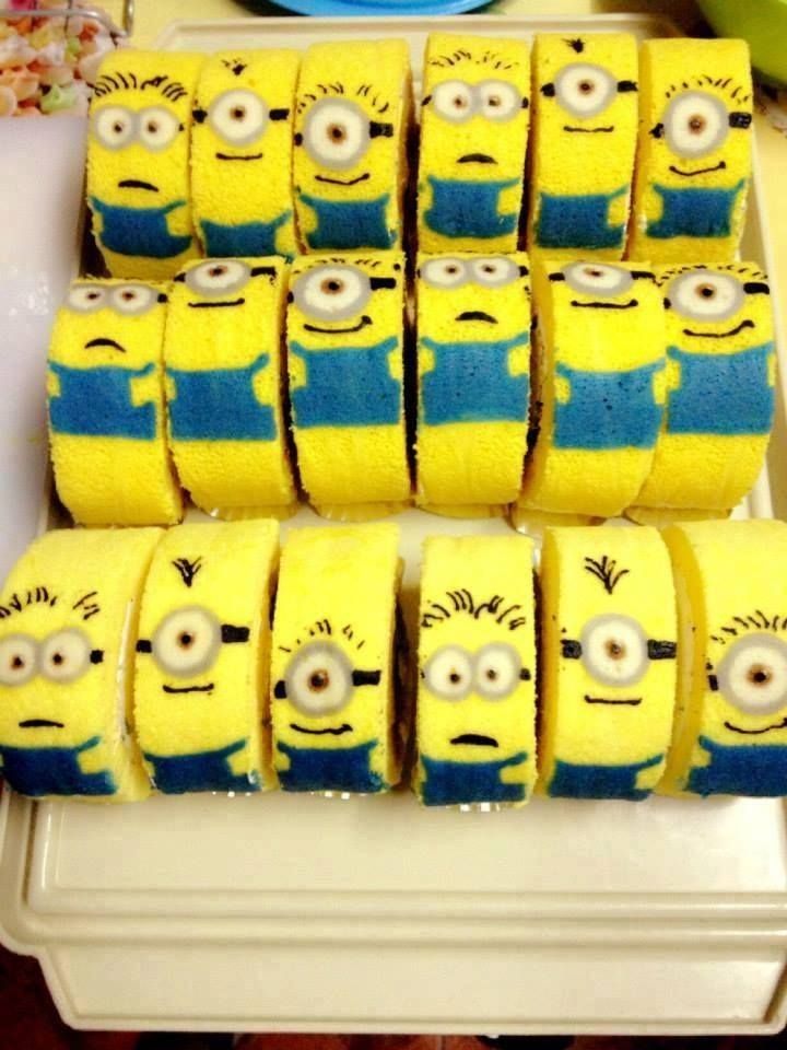 Minions, Swiss roll minion Wedding favours for ind...