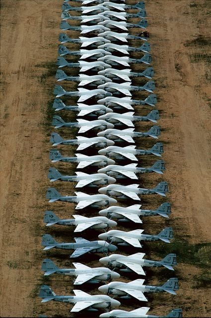 Aircraft graveyard at Davis-Monthan Air Force Base...