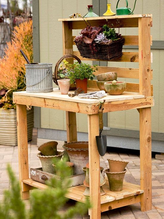 Want to know how to build a potting bench? Our pot...