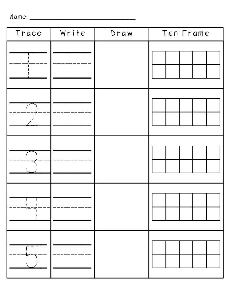 Number Practice 1-10: Trace, Write, Draw, Fill in...