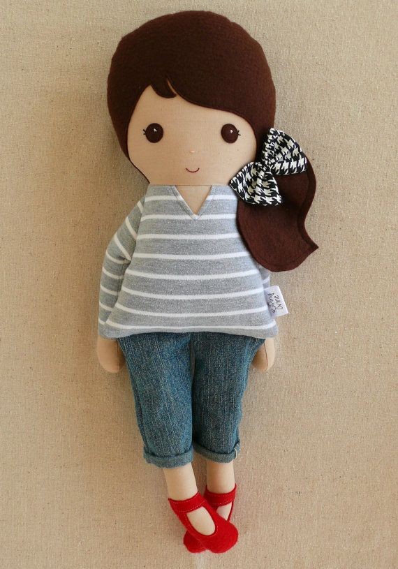 Reserved for Sky-Fabric Doll Rag Doll Brown Haired...