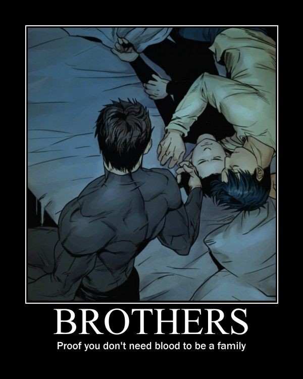 awww! Nightwing napping down with his adopted brot...
