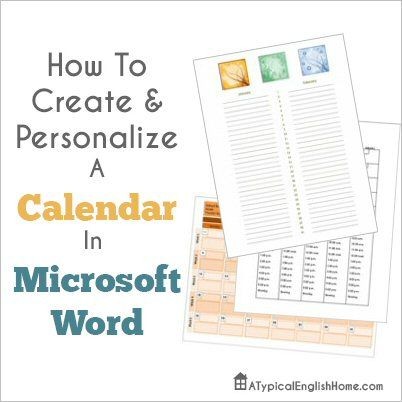 How To Create A Calendar In Microsoft Word