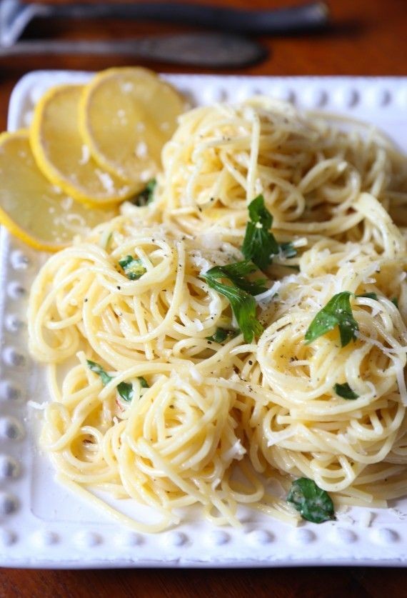 Buttery Lemon Spaghetti... a super quick fully fla...